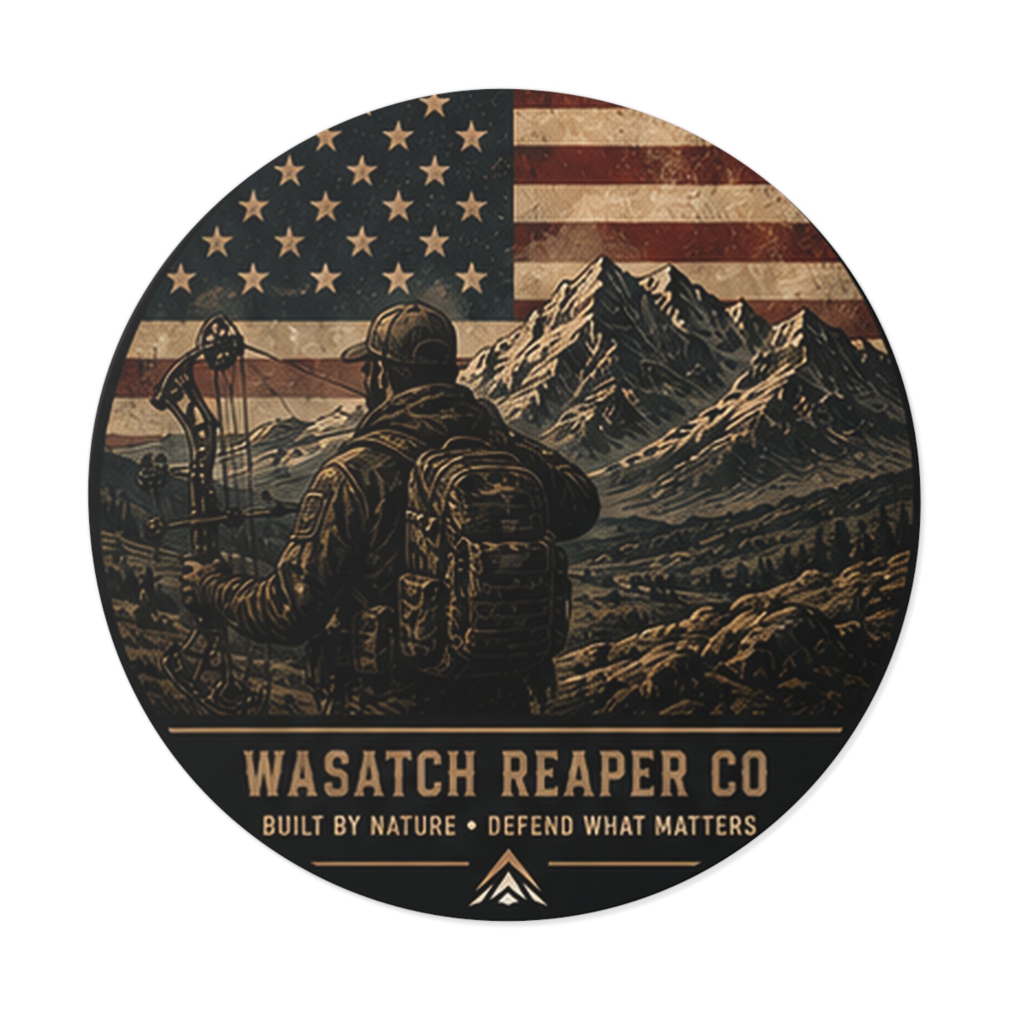 Utah Outdoors Round Vinyl Sticker — Built by Nature • Defend What Matters