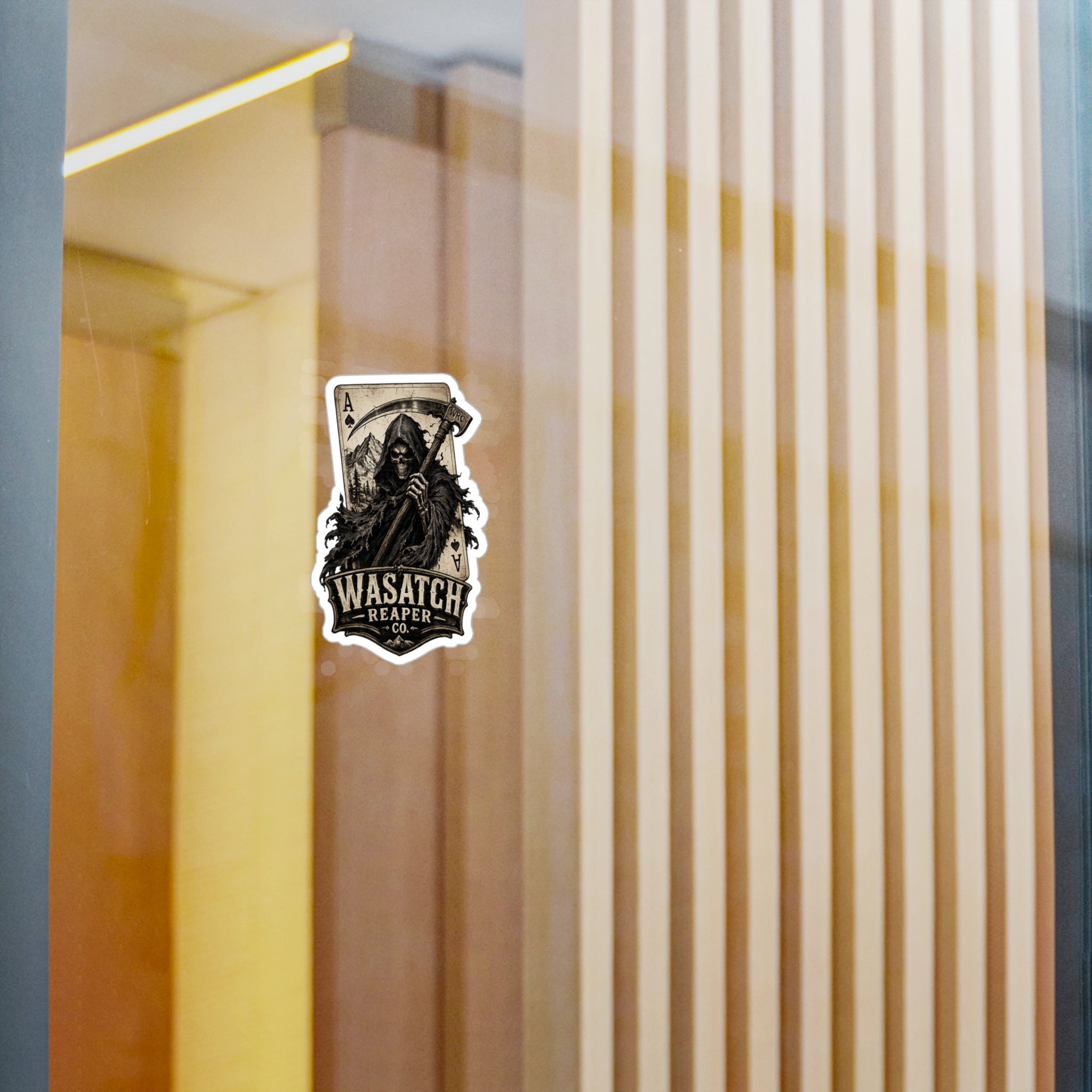 Wasatch Reaper Vinyl Sticker — Grim Reaper Kiss-Cut Decal