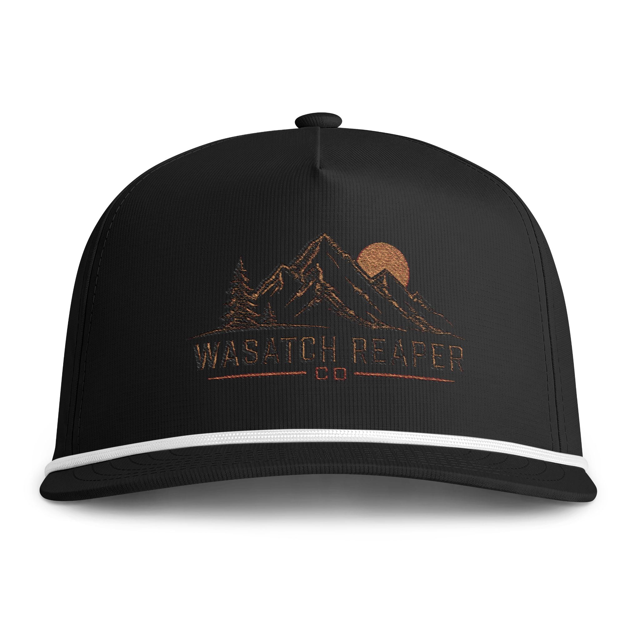 Sunwashed Rope Cap Wasatch Reaper Mountain Logo Hat | Vintage Outdoor Trucker Cap