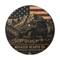 Patriotic Off‑Road Jeep Round Vinyl Sticker