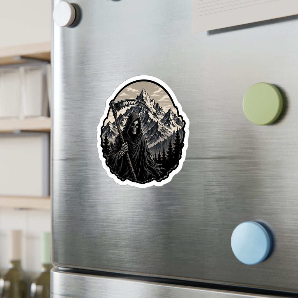 Grim Reaper Mountain Vinyl Decal — Kiss-Cut Weatherproof Sticker