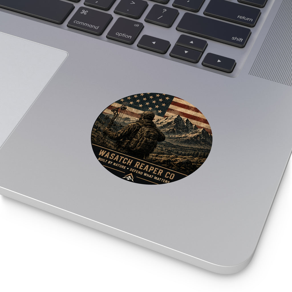 Utah Outdoors Round Vinyl Sticker — Built by Nature • Defend What Matters