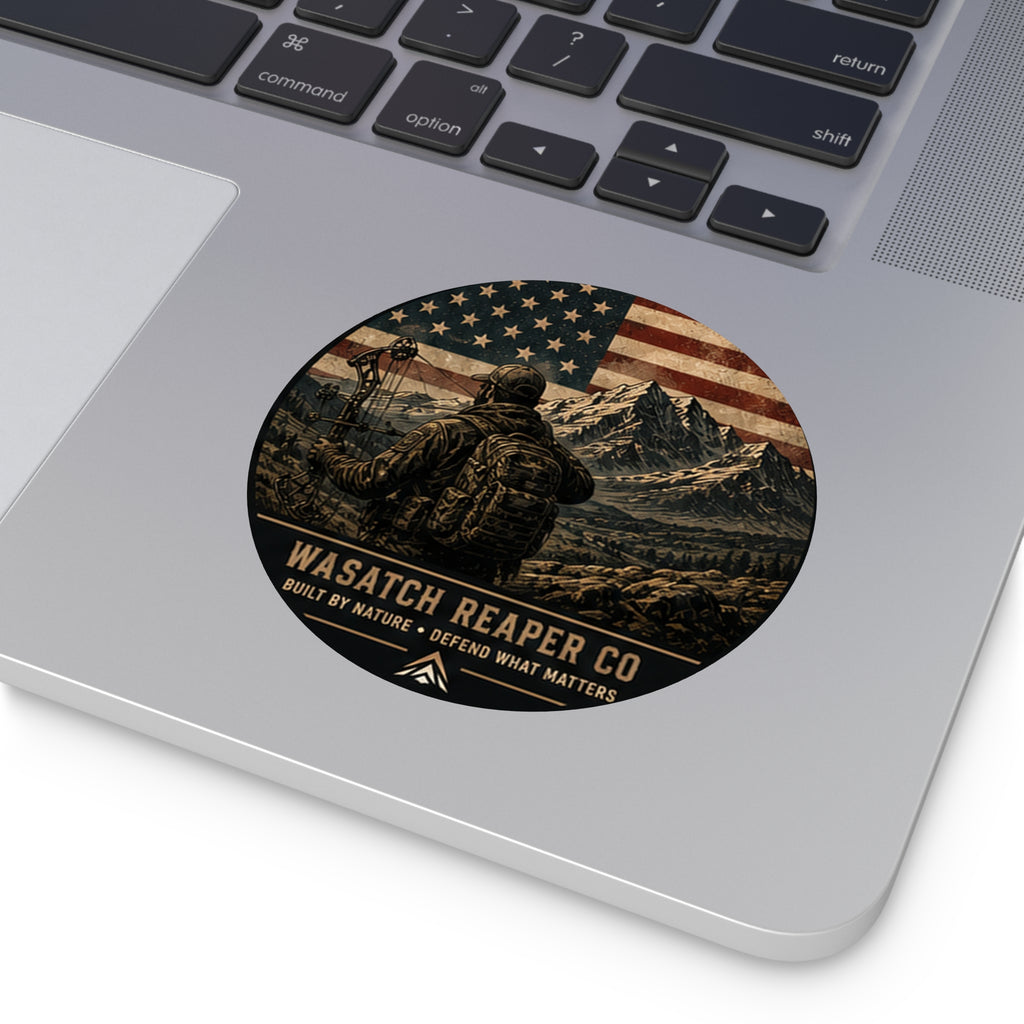 Utah Outdoors Round Vinyl Sticker — Built by Nature • Defend What Matters
