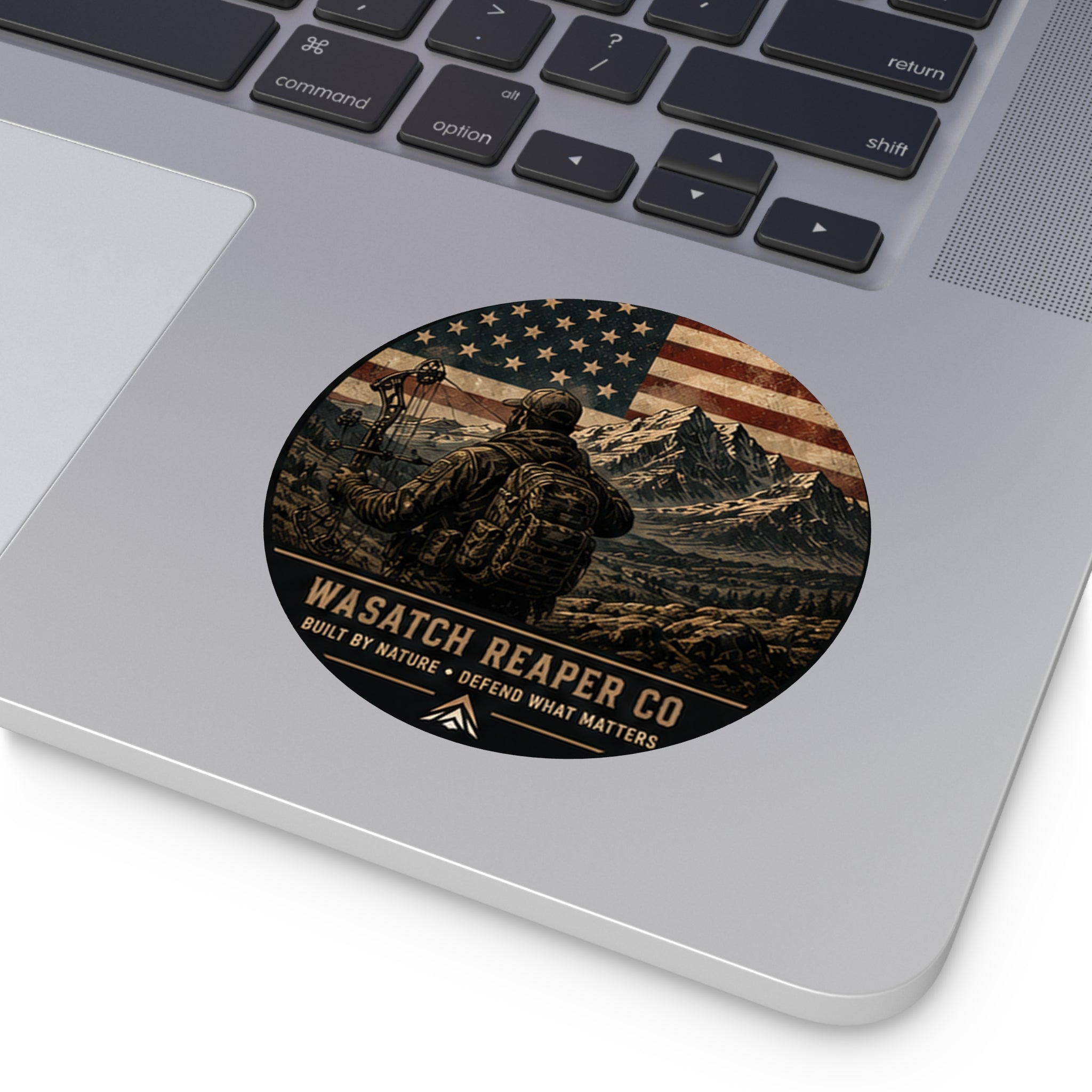 Utah Outdoors Round Vinyl Sticker — Built by Nature • Defend What Matters