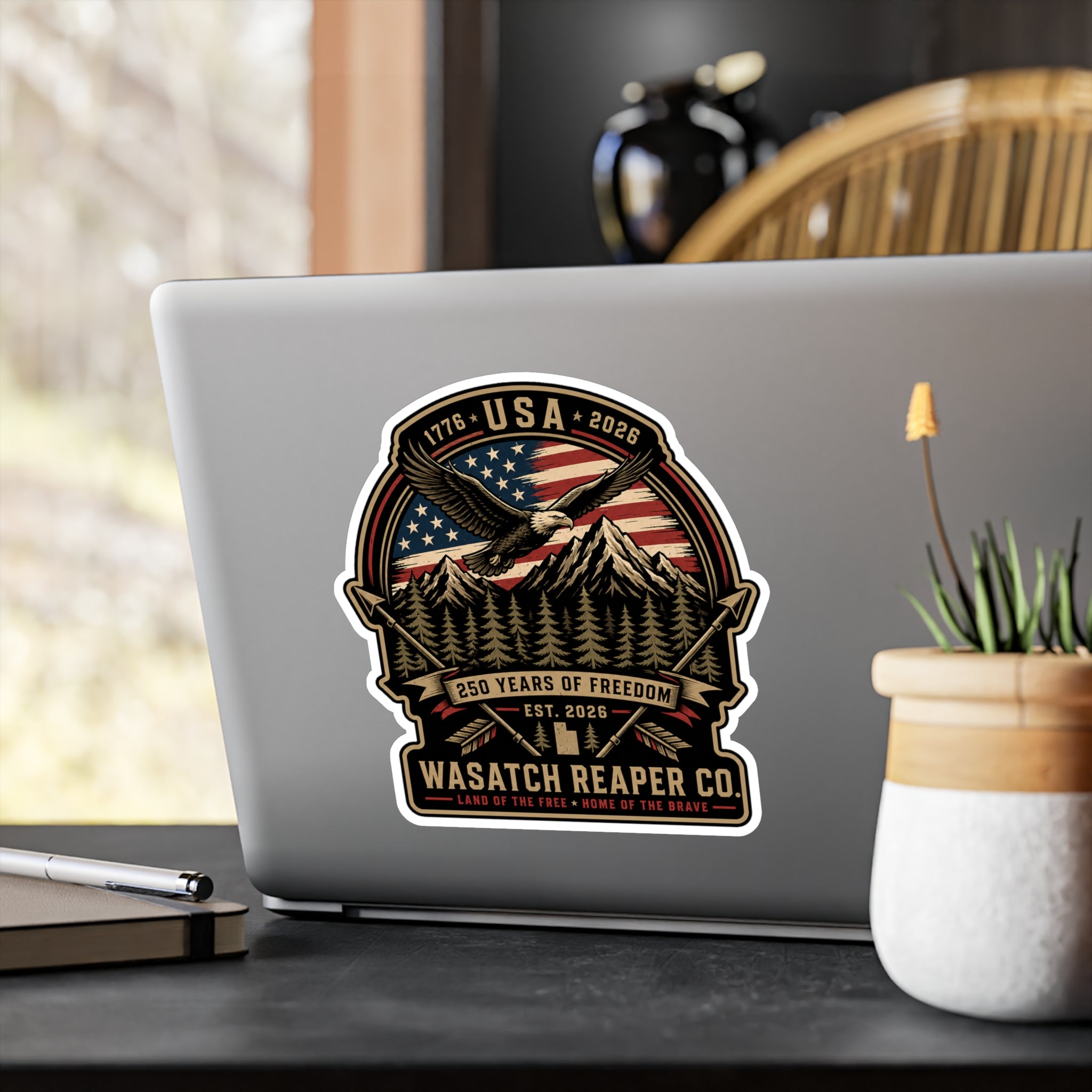 Patriotic Eagle USA Vinyl Sticker — Wasatch Reaper Co. 250 Years of Freedom