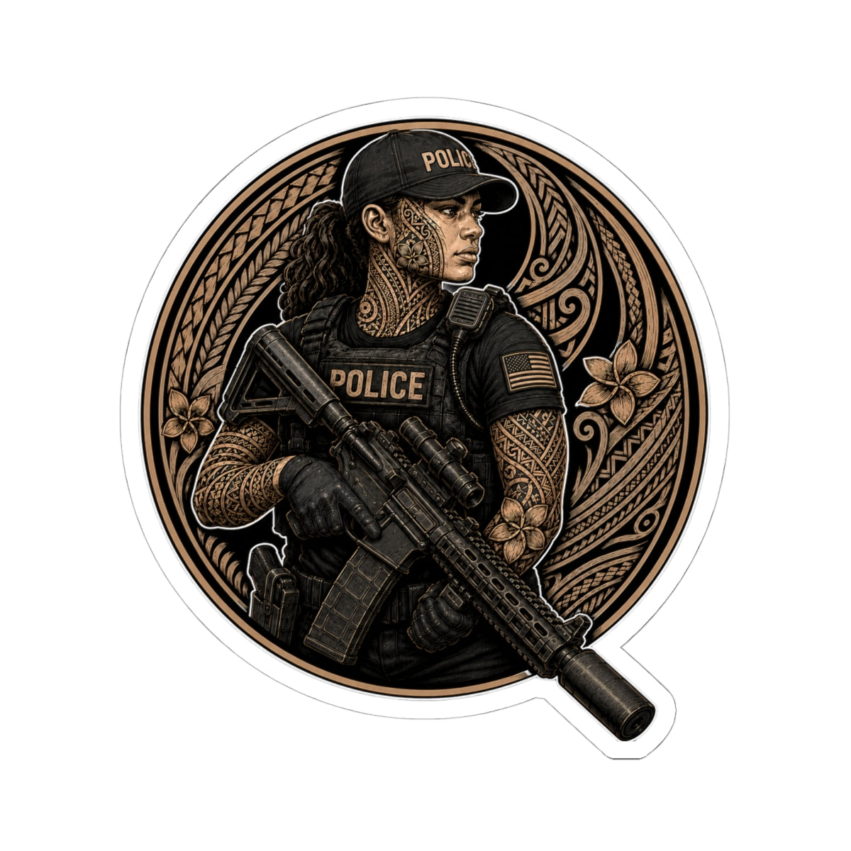 Female Police Officer - Tongan Tribal
