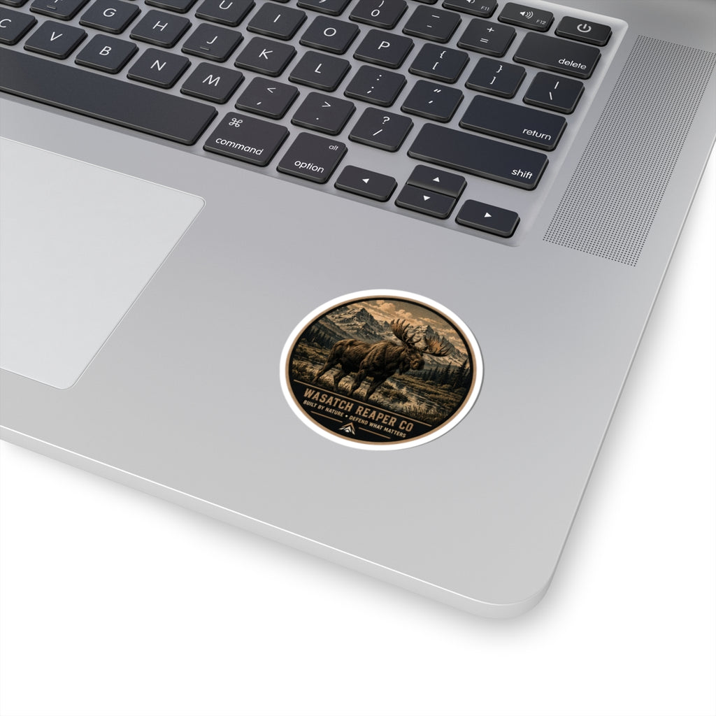 Wasatch Reaper Co. Moose Sticker — Vintage Mountain Outdoor Kiss-Cut Decal