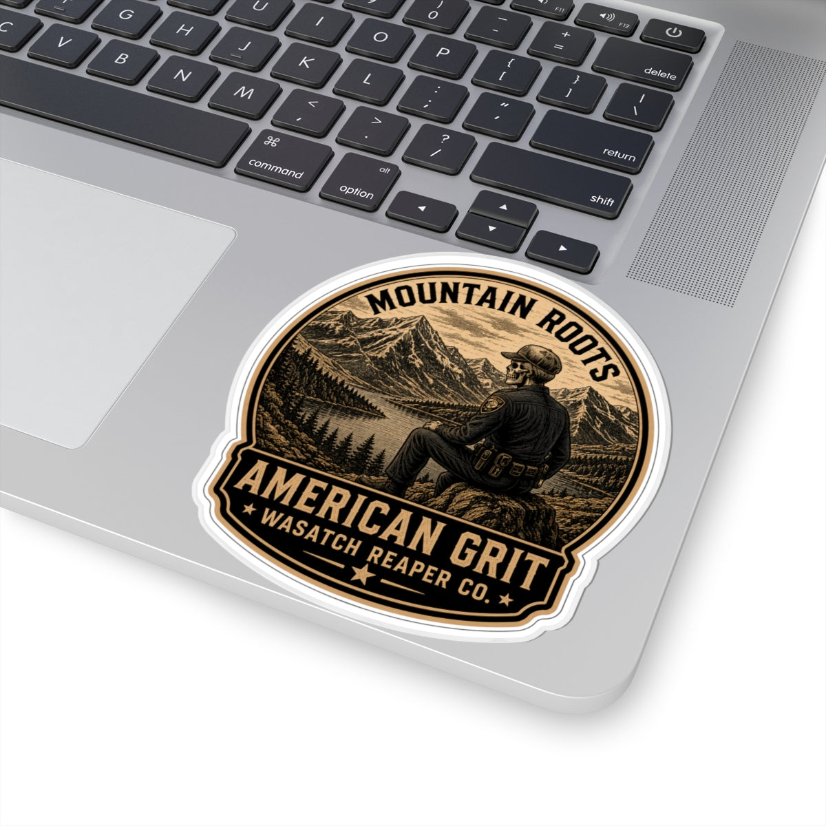 Mountain Roots American Grit Sticker | Outdoor Hiking Vinyl Decal
