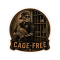 Cage-Free Skeleton Cop holding Chicken Sticker |