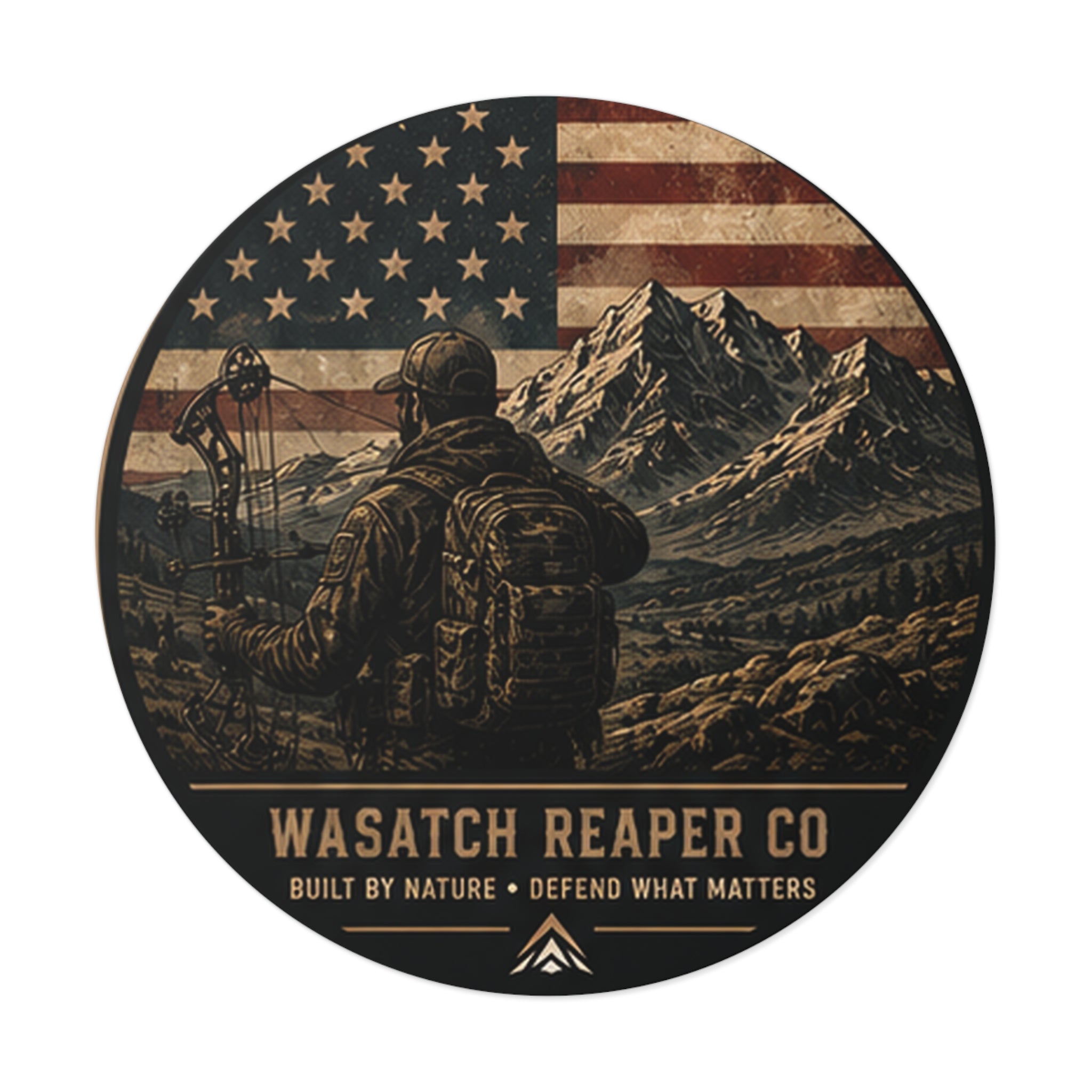 Utah Outdoors Round Vinyl Sticker — Built by Nature • Defend What Matters