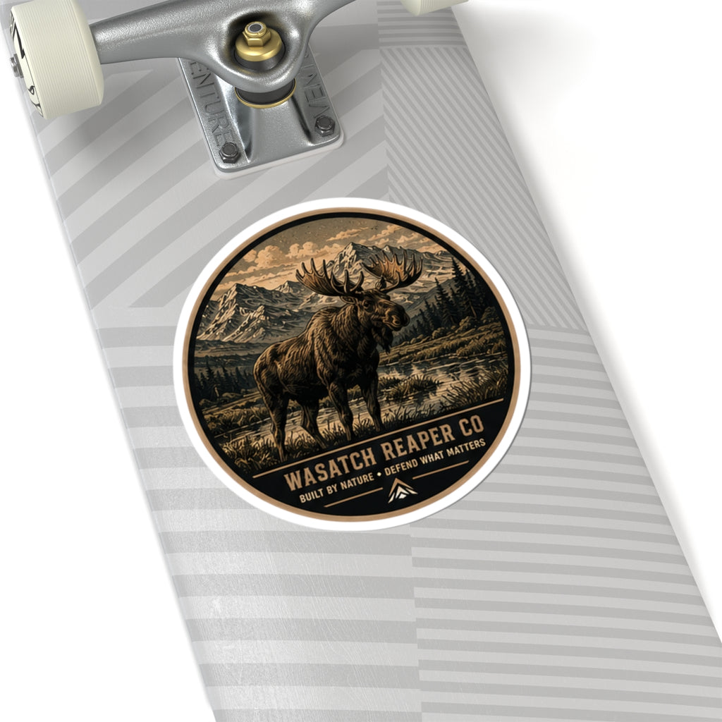 Wasatch Reaper Co. Moose Sticker — Vintage Mountain Outdoor Kiss-Cut Decal
