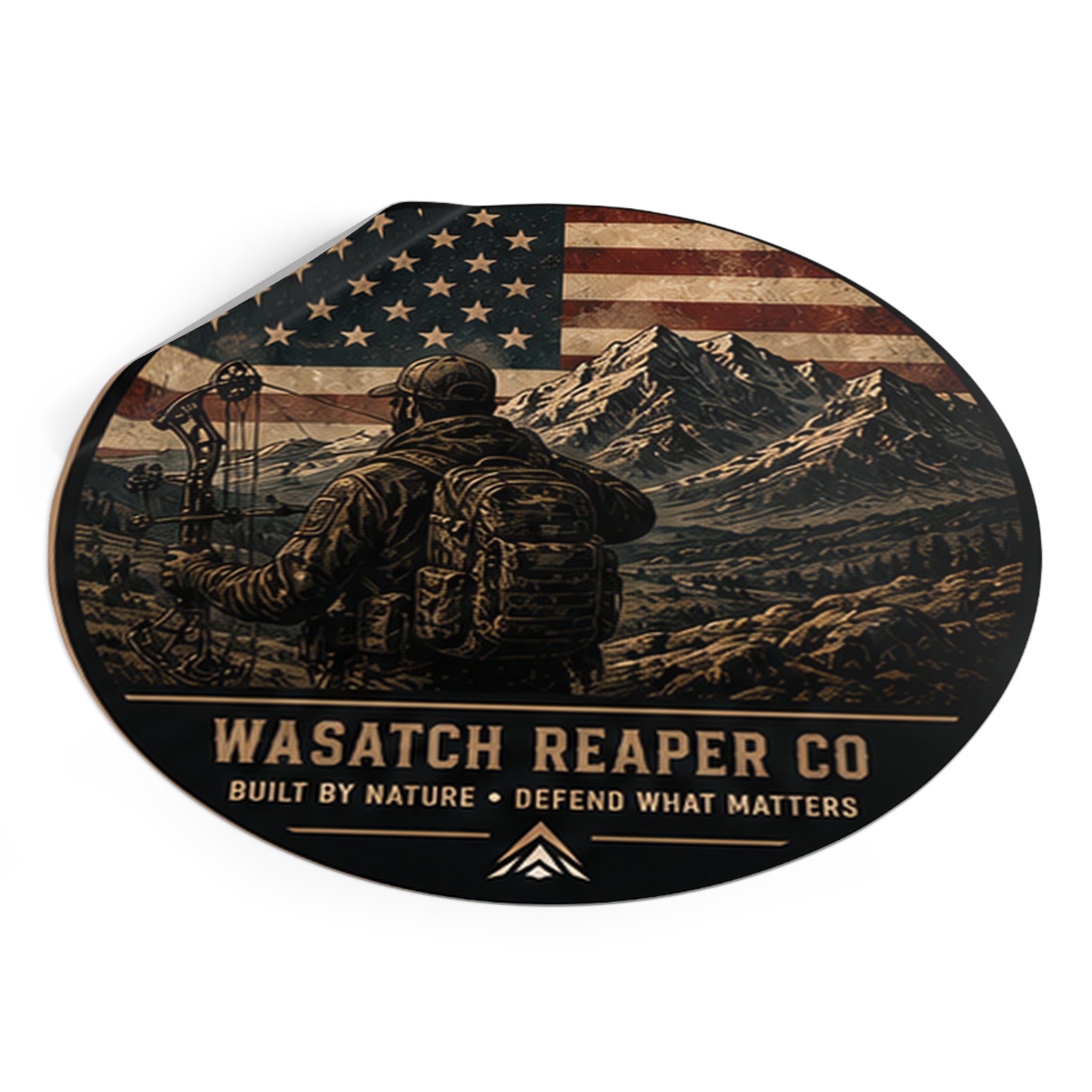 Utah Outdoors Round Vinyl Sticker — Built by Nature • Defend What Matters