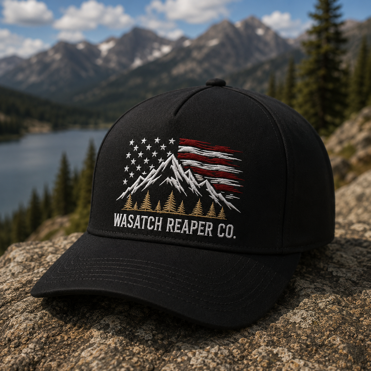 Wasatch Reaper Co. Mountain Flag Cap — American Outdoor Trucker Hat
