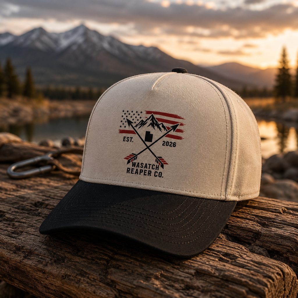 Wasatch Reaper Co. Two-Tone Cap — Mountain American Flag Patch (Est. 2026)