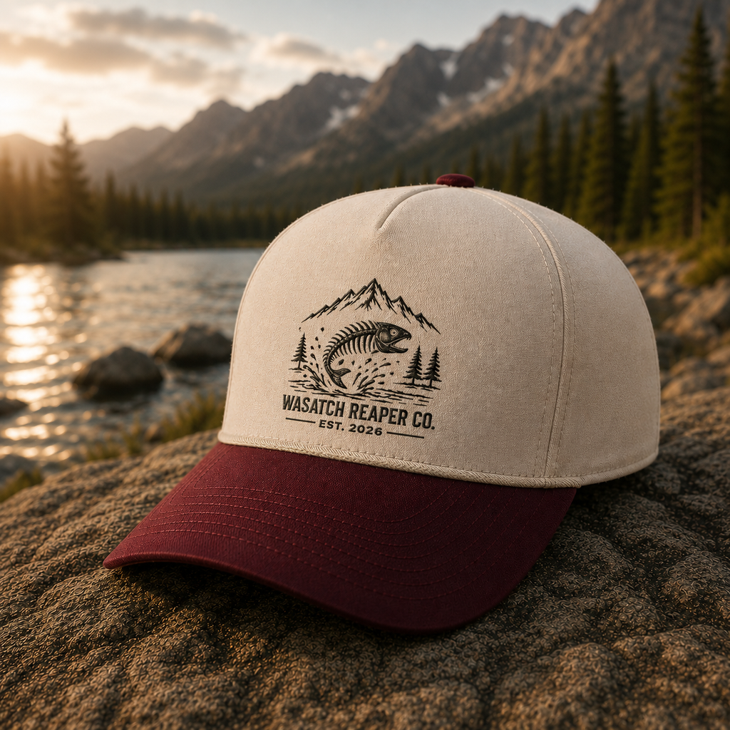 Fishing Logo Cap — Wasatch Reaper Co. Two-Tone Trucker Hat