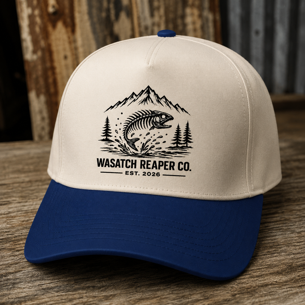 Fishing Logo Cap — Wasatch Reaper Co. Two-Tone Trucker Hat