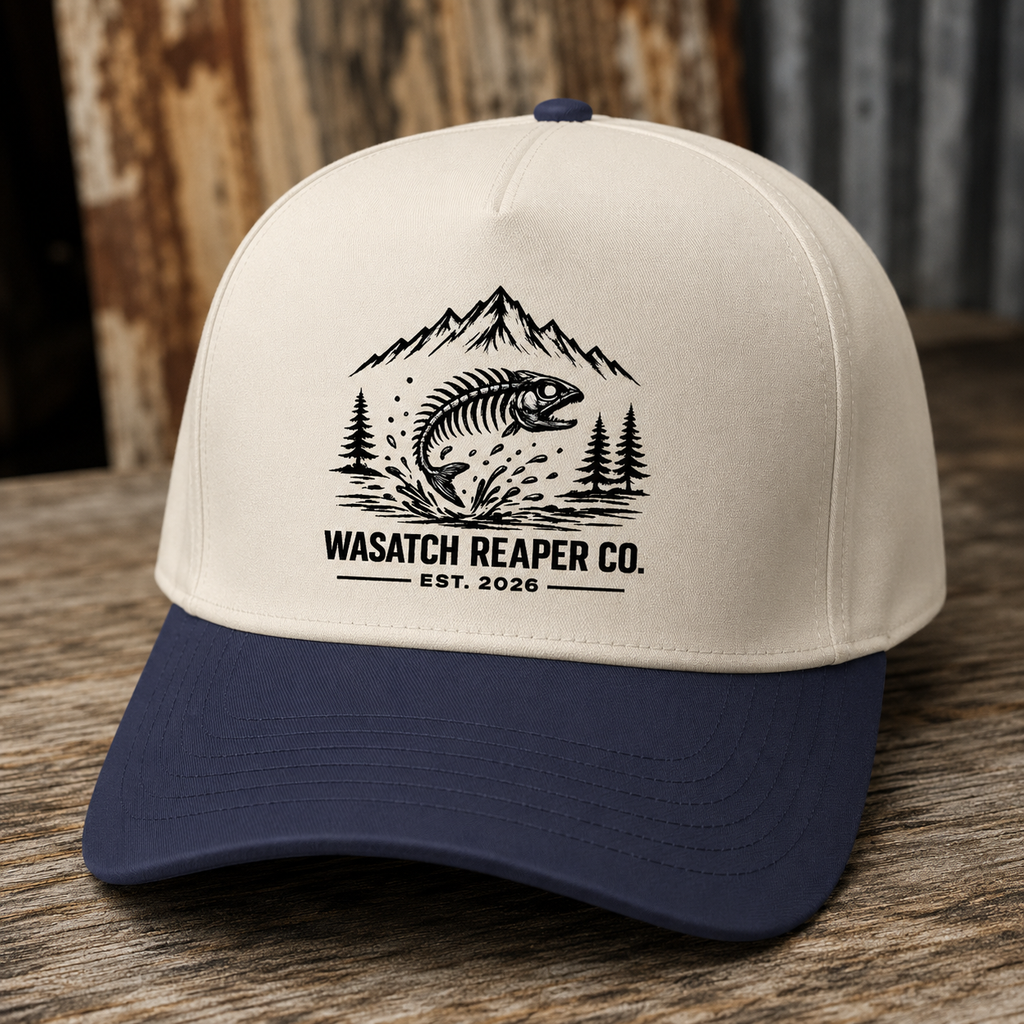 Fishing Logo Cap — Wasatch Reaper Co. Two-Tone Trucker Hat