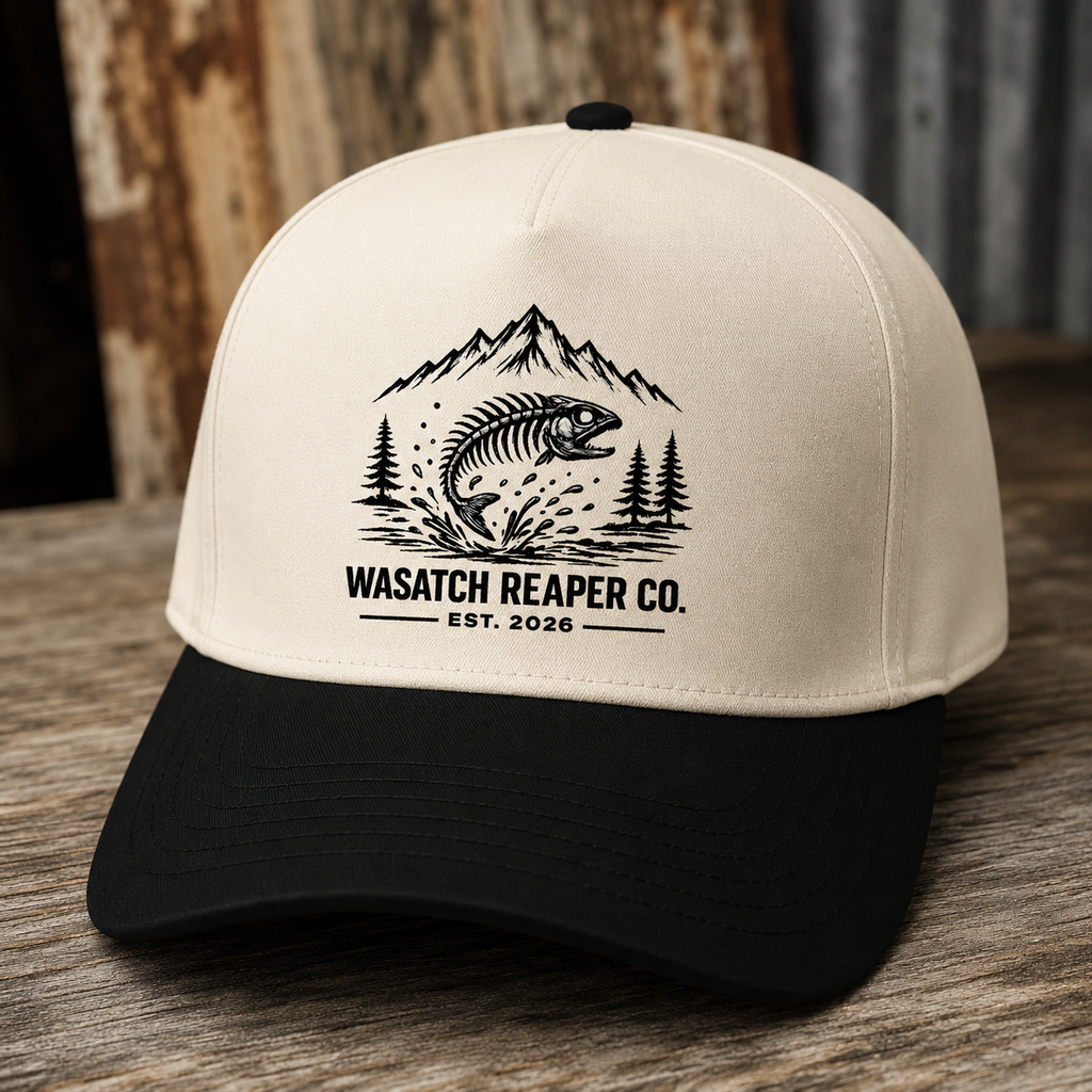 Fishing Logo Cap — Wasatch Reaper Co. Two-Tone Trucker Hat