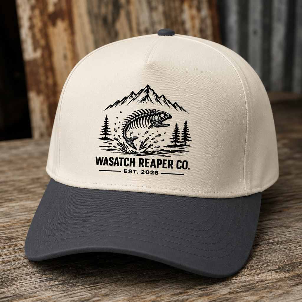 Fishing Logo Cap — Wasatch Reaper Co. Two-Tone Trucker Hat