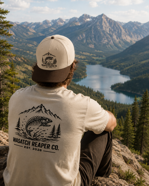 Fishing Logo Cap — Wasatch Reaper Co. Two-Tone Trucker Hat