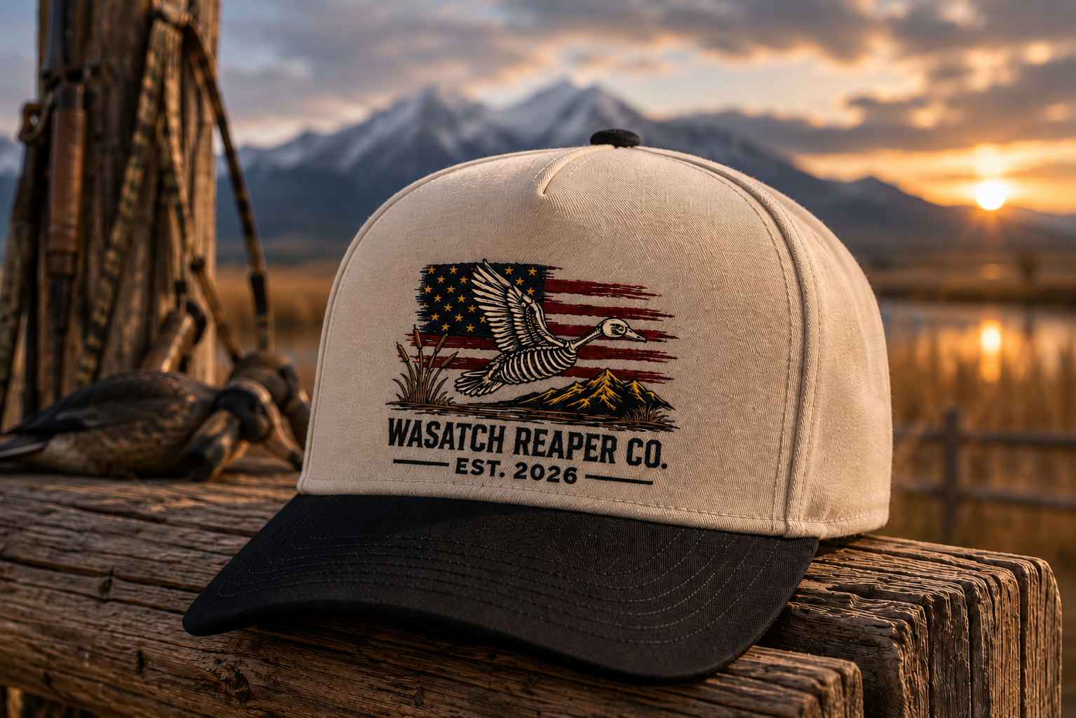 Wasatch Reaper Co. Two-Tone Cap — Vintage American Duck Hunting Hat