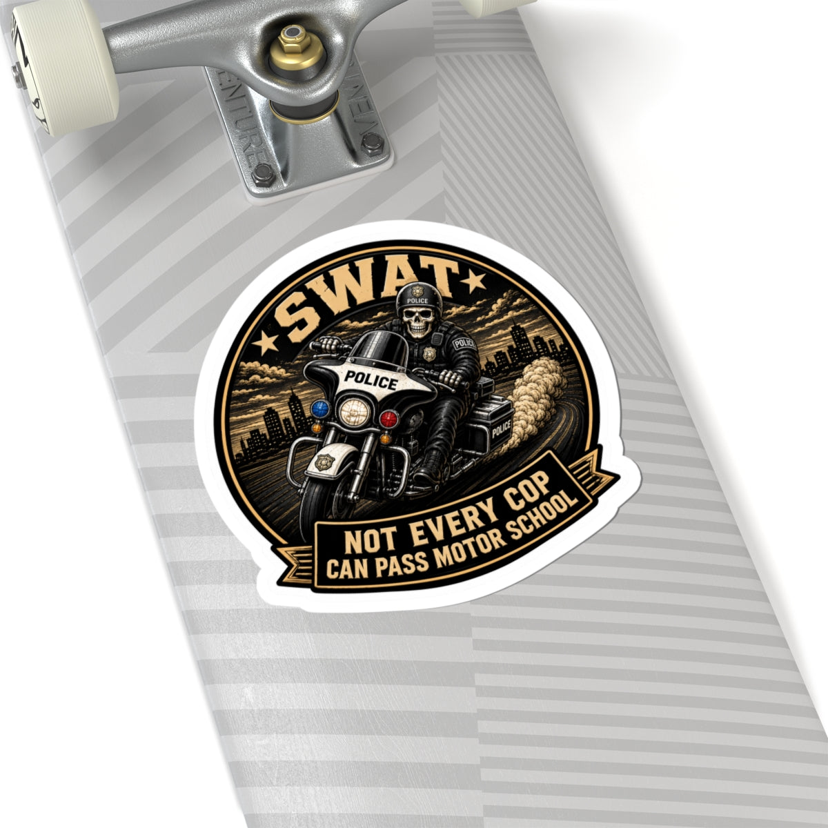 Skeleton Motorcop Sticker | Police Motorcycle