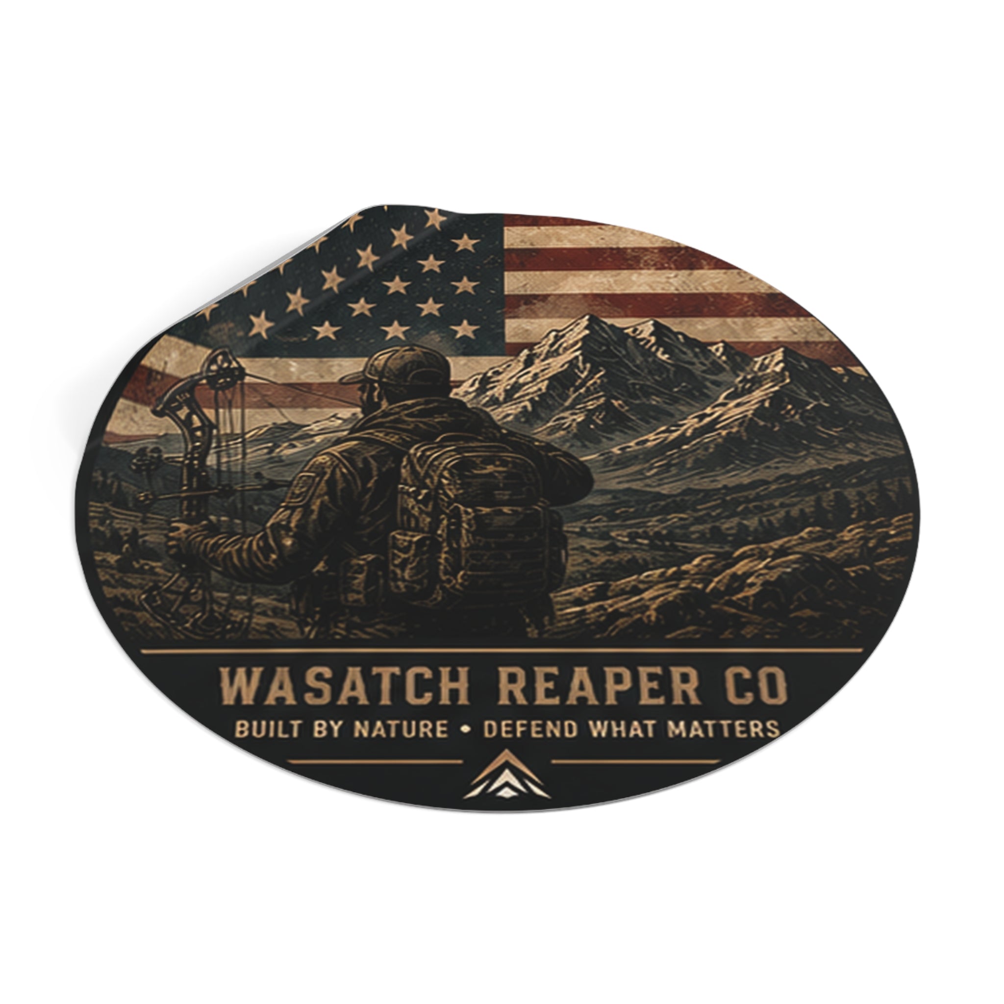 Utah Outdoors Round Vinyl Sticker — Built by Nature • Defend What Matters