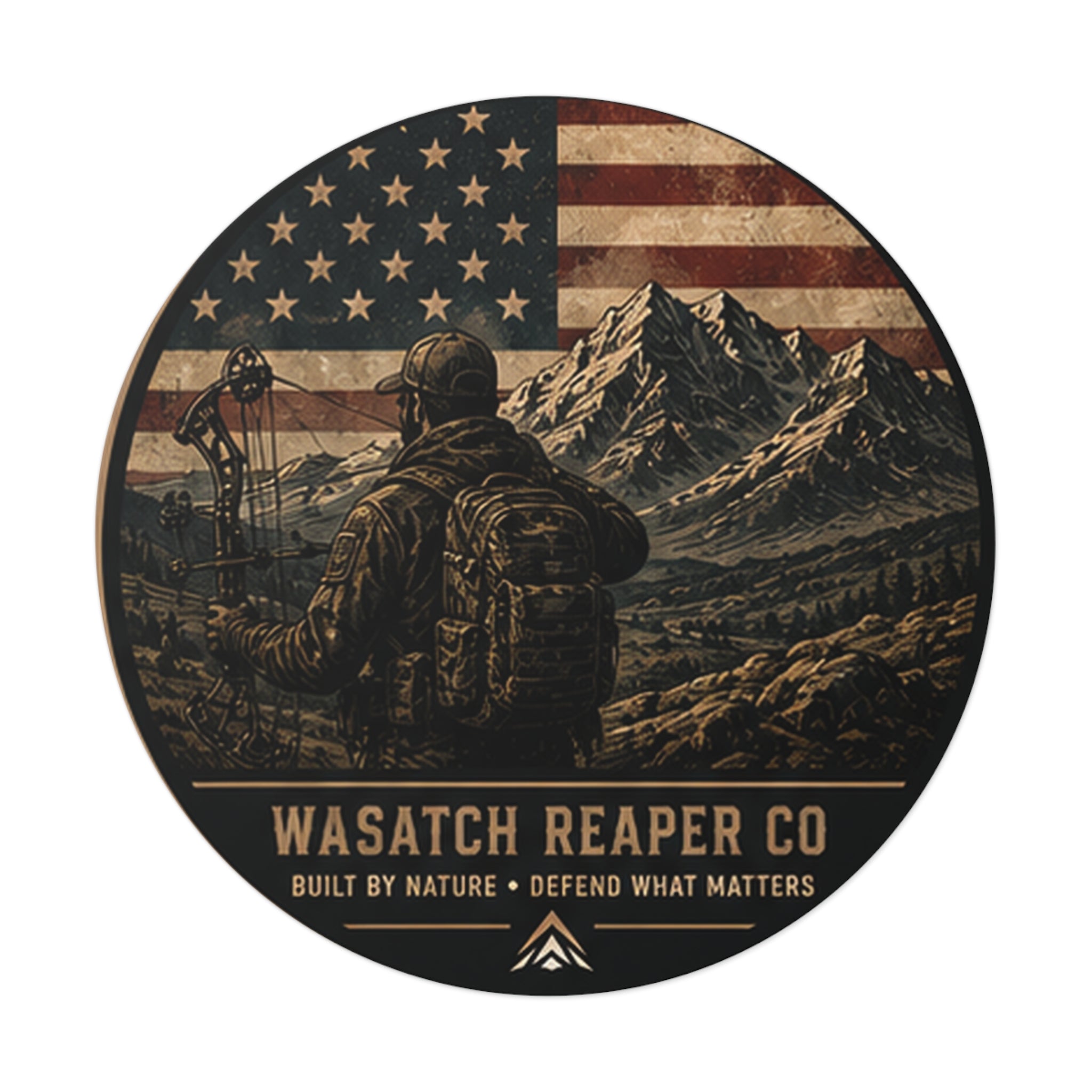 Utah Outdoors Round Vinyl Sticker — Built by Nature • Defend What Matters