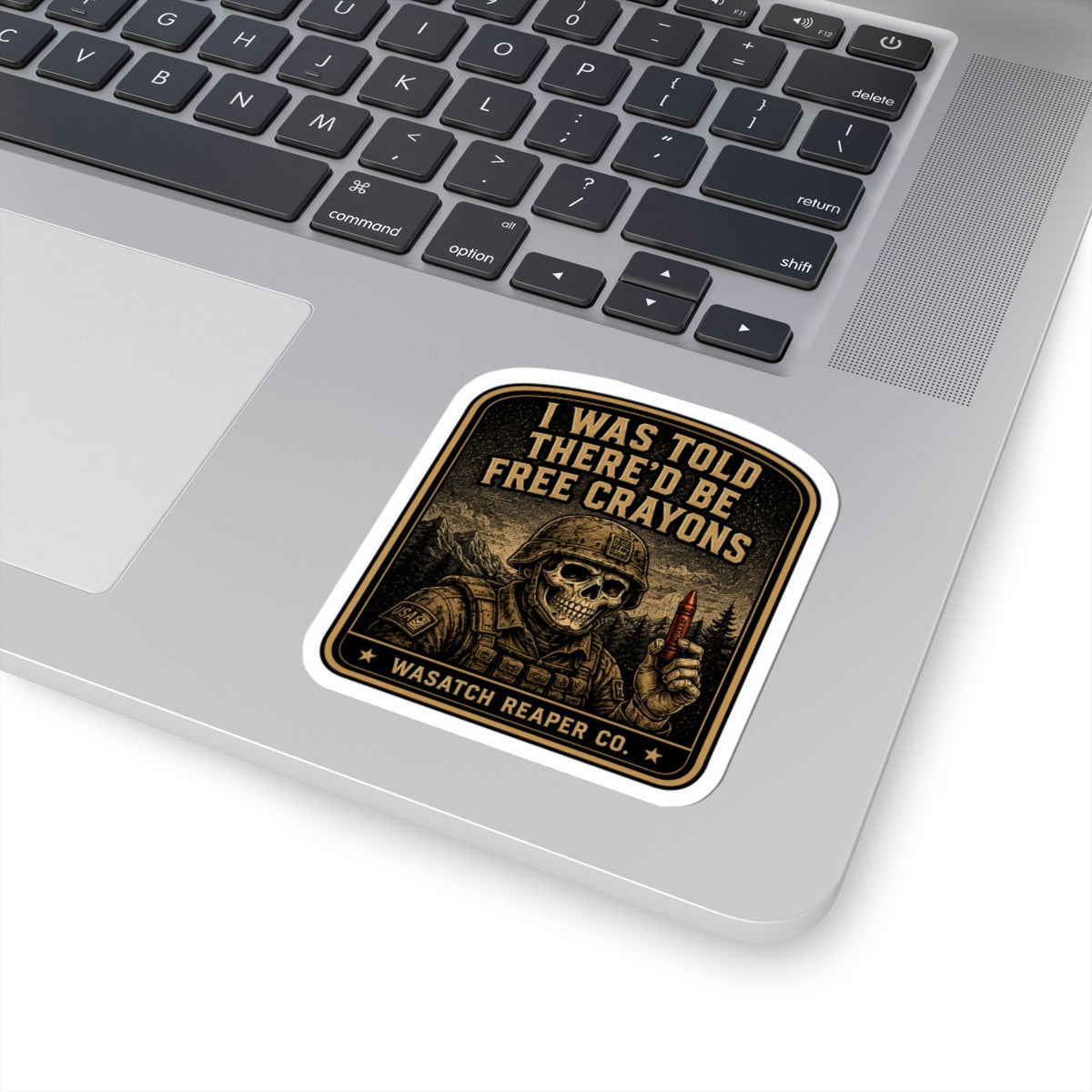 I Was Told There'd Be Free Crayons skull soldier sticker | vinyl decal