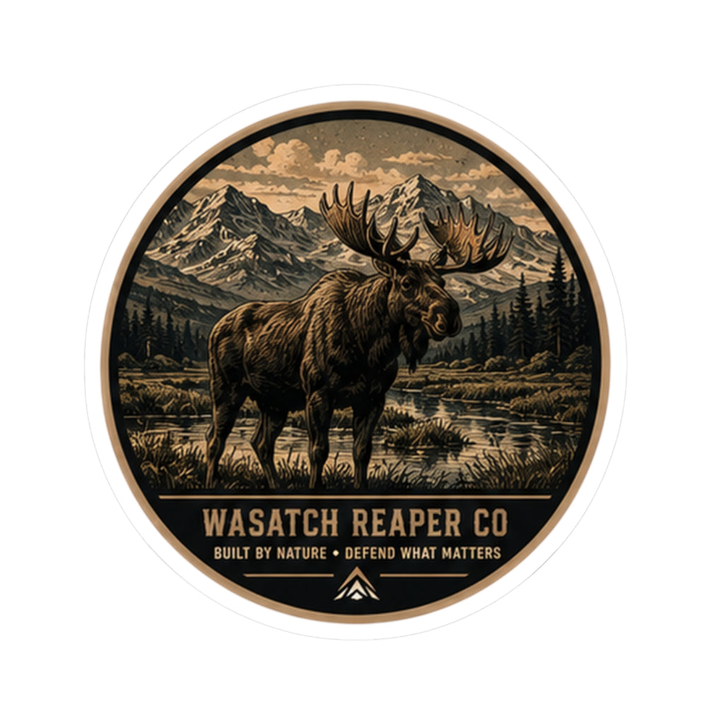 Wasatch Reaper Co. Moose Sticker — Vintage Mountain Outdoor Kiss-Cut Decal
