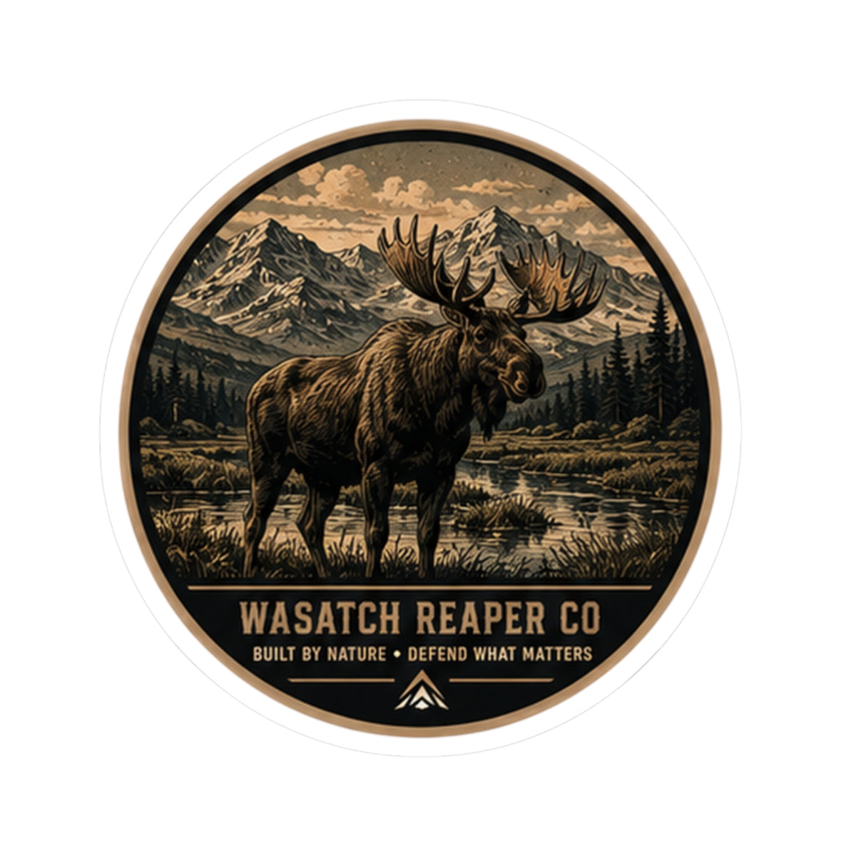Wasatch Reaper Co. Moose Sticker — Vintage Mountain Outdoor Kiss-Cut Decal