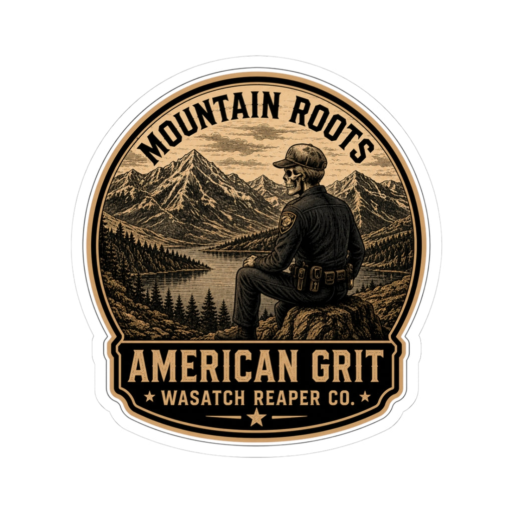 Mountain Roots American Grit Sticker | Outdoor Hiking Vinyl Decal