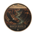 Eagle Canyon Round Vinyl Sticker — "Wasatch Reaper Co: Built by Nature" Outdoor Adventure Decal