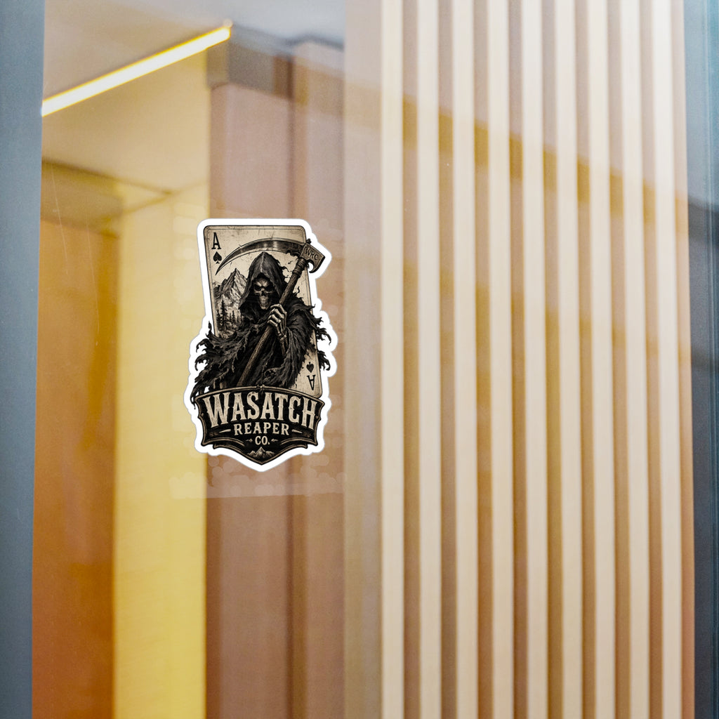 Wasatch Reaper Vinyl Sticker — Grim Reaper Kiss-Cut Decal