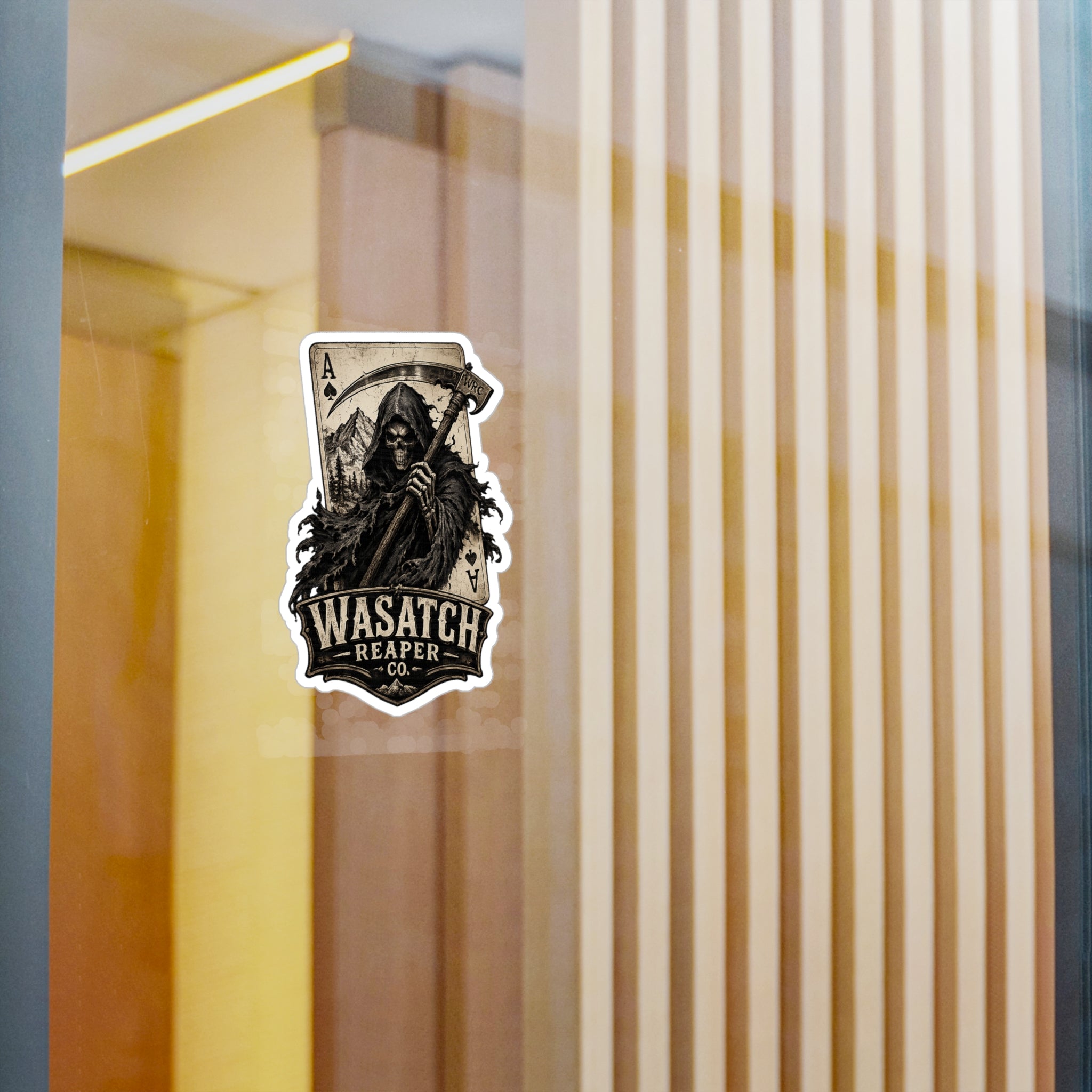 Wasatch Reaper Vinyl Sticker — Grim Reaper Kiss-Cut Decal