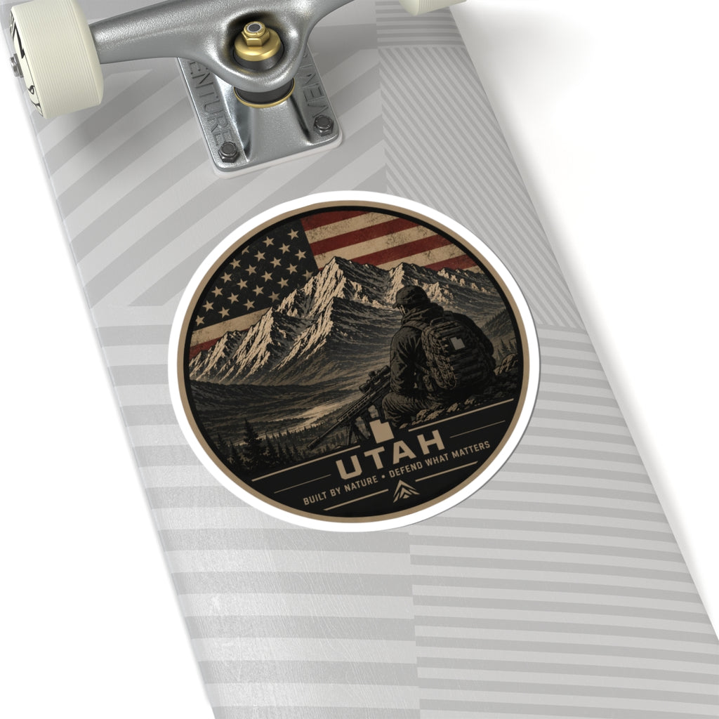 Utah Mountain Scout Sticker | American Flag, Mountains, Outdoors