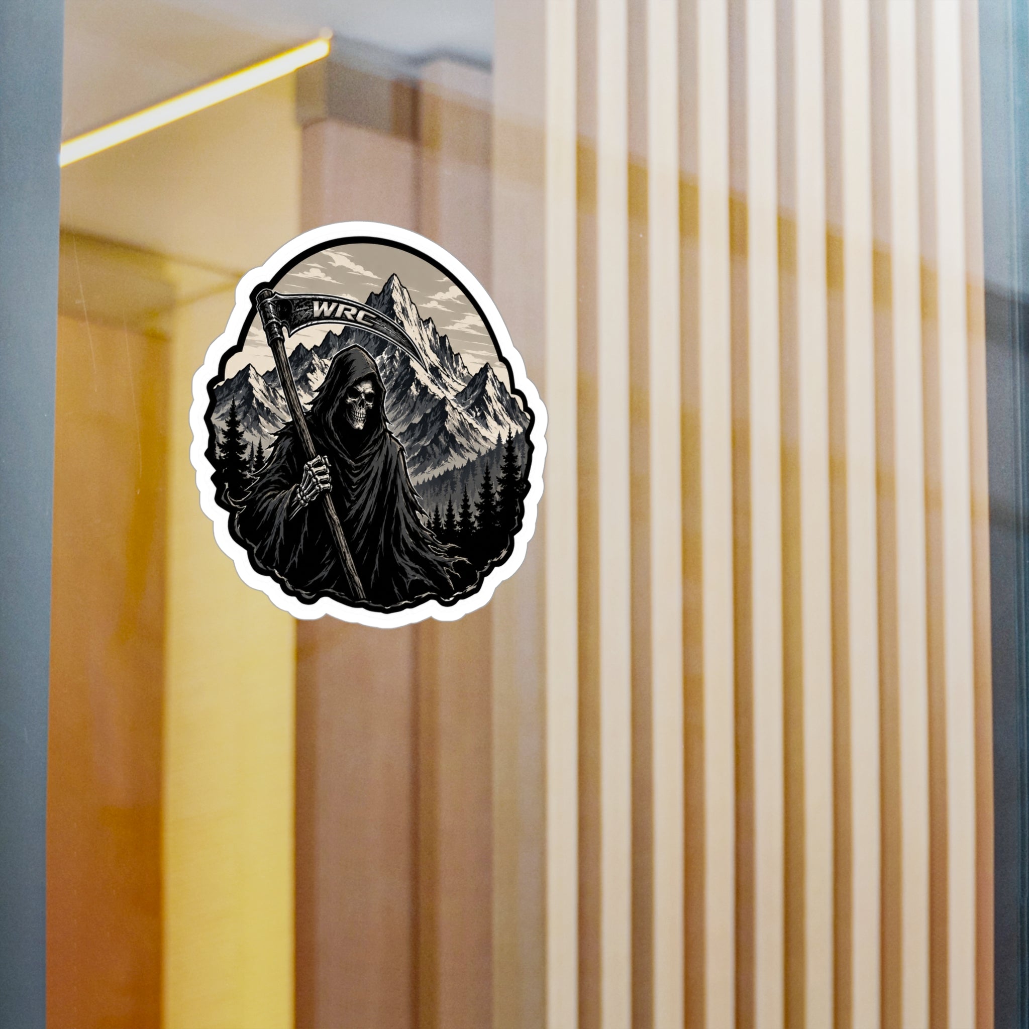 Grim Reaper Mountain Vinyl Decal — Kiss-Cut Weatherproof Sticker