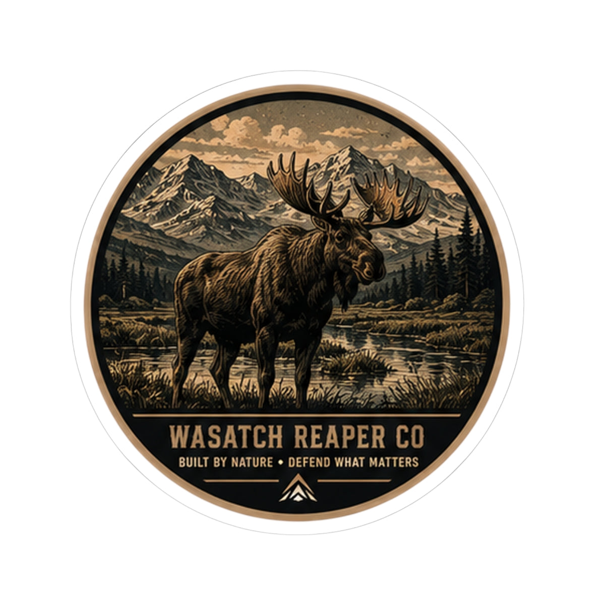 Wasatch Reaper Co. Moose Sticker — Vintage Mountain Outdoor Kiss-Cut Decal