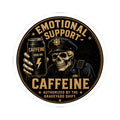 Emotional Support Caffeine Skull Sticker | Kiss-Cut Sticker