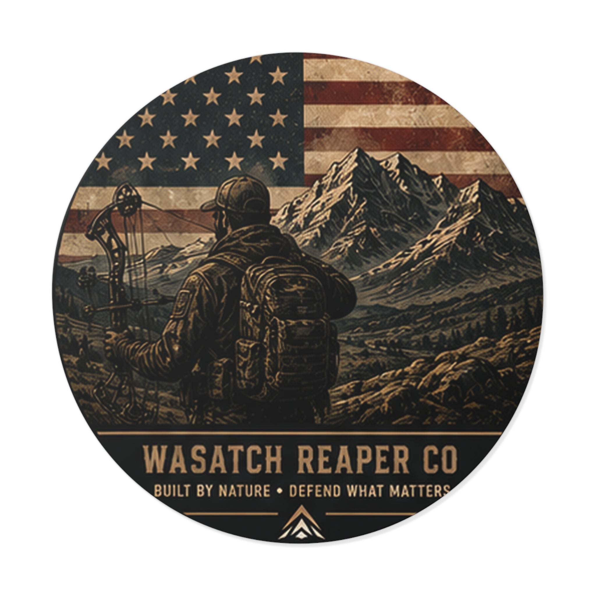 Utah Outdoors Round Vinyl Sticker — Built by Nature • Defend What Matters